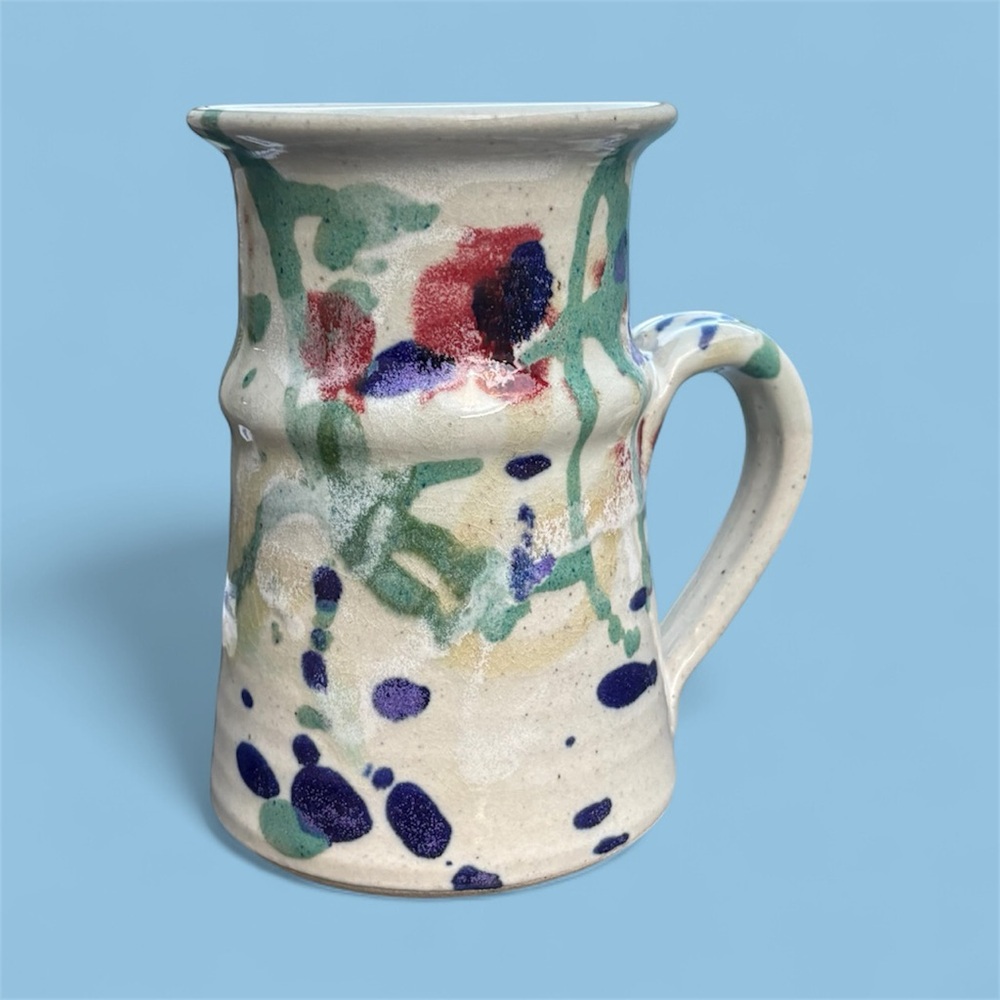 Bruce Larrabee Ceramic Large Mug Studio Pottery Hand Spun 70s
